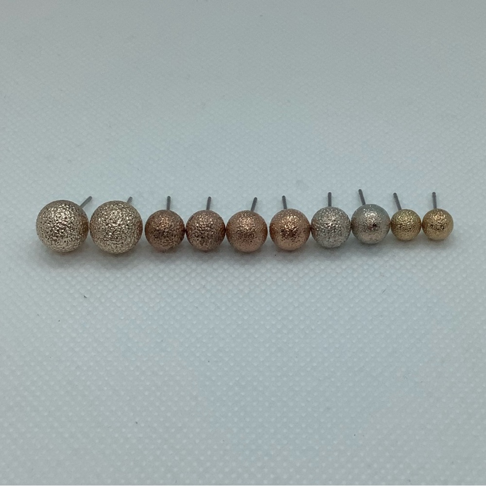 Five Pairs of Glitter Ball Stud Earring w/Backs ( 3 for $ 15 )